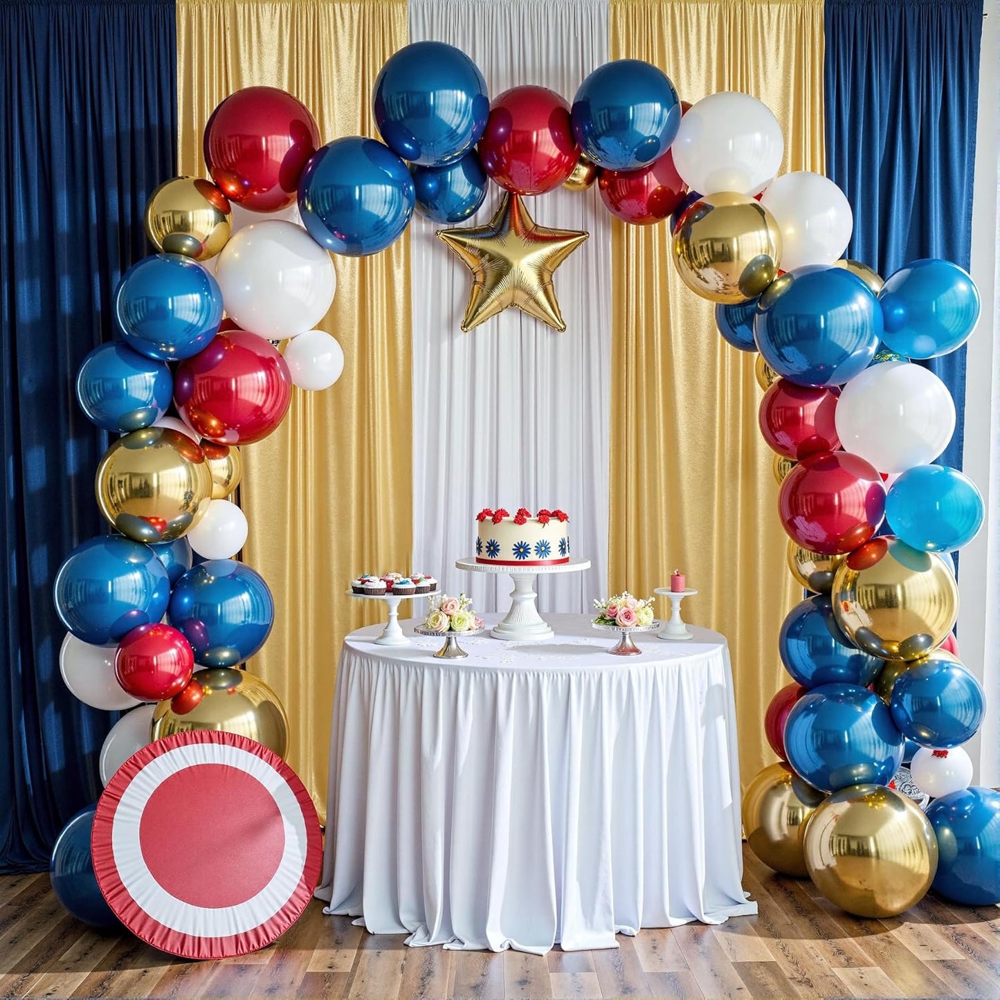 Outpain Thick 40 ft x 10 ft Gold Sequin Backdrop Curtain for Parties, Wrinkle Free Glitter Photo Backdrop Drapes 8 Panels 5x10ft Gold Back Drop Cloth for Wedding Christmas Photography Background