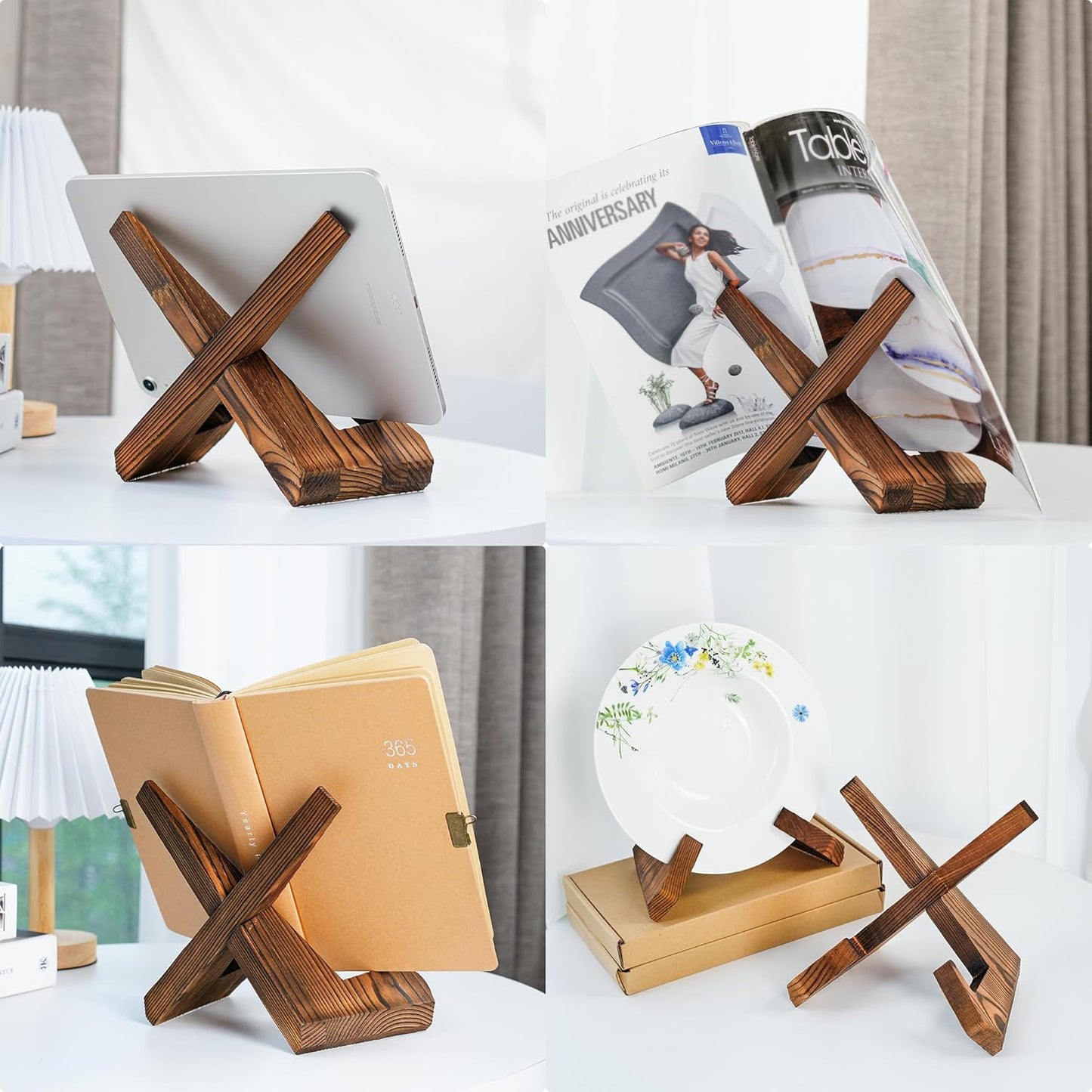 ZEERSHEE Plate Stand for Display - 6.9 Inch Plate Holder Display Stand, Wooden Picture Frame Holder, Decorative Table Top Easels（Pack of 2）