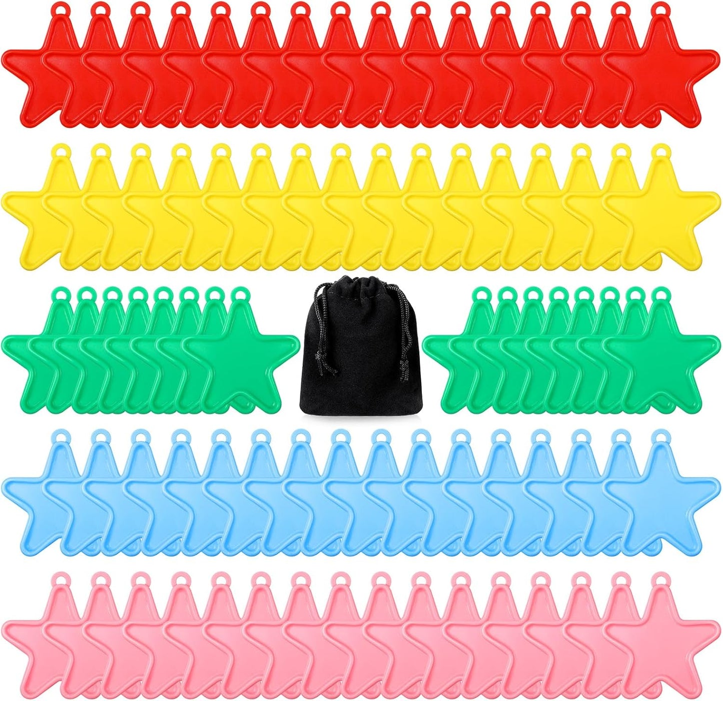 Lenwen 80 Pcs Balloon Weights Plastic Colorful Weights for Balloons for Birthday Party Decoration Wedding Holiday Celebration(Star Shaped,Rainbow)