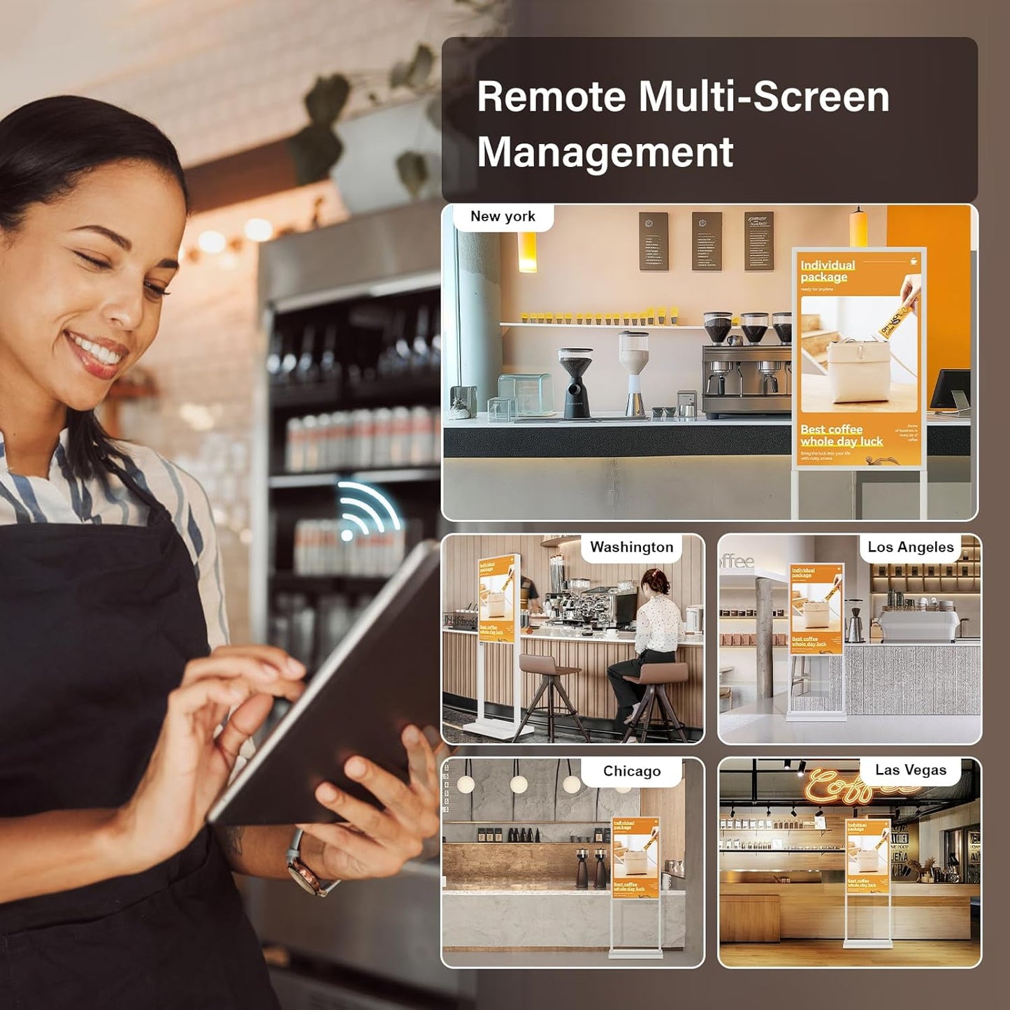 55 Inch 4K Touchscreen Kiosk, Indoor Capacitive Touch Floor Standing Digital Signage Displays,Advertising Display LCD Kiosk, UHD Interactive Display Poster Android System, HDMI/USB/WiFi