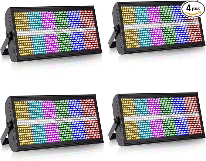 Stage Lights Effect Light 200W 768LEDs RGB Dj Lights Bar 4/6/12/144/154CH DMX Control Auto Play Sound Activated Uplight Bar for Wedding Disco Party Stage Lighting-4 PCS