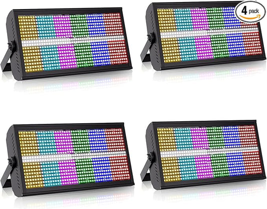 Stage Lights Effect Light 200W 768LEDs RGB Dj Lights Bar 4/6/12/144/154CH DMX Control Auto Play Sound Activated Uplight Bar for Wedding Disco Party Stage Lighting-4 PCS