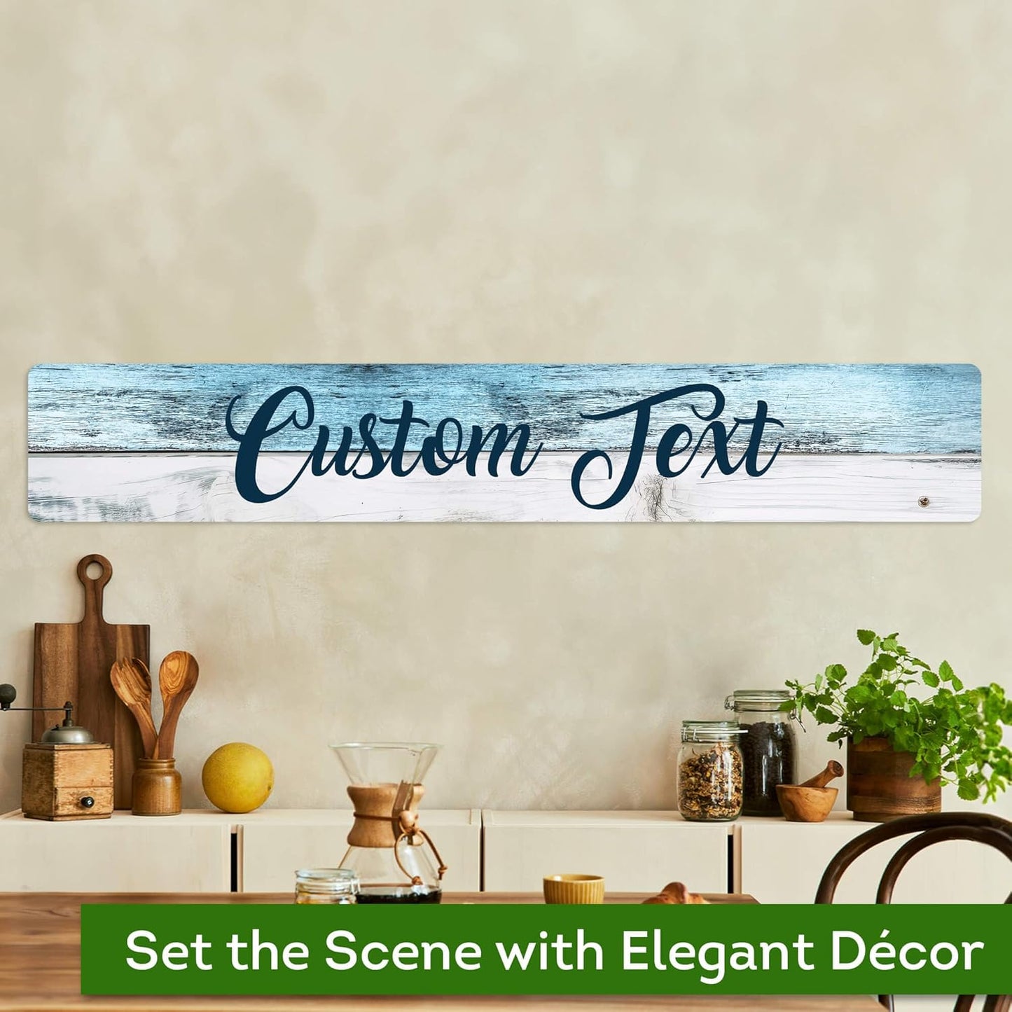 Custom Sign, Custom Street Sign, 11 Font Colors, 13 Font Styles, 4 Hole Options, 22 Sizes, 6x36 Inches, Rust Free DiBound, Fade Resistant, Made in USA by My Sign Center (Coastal)