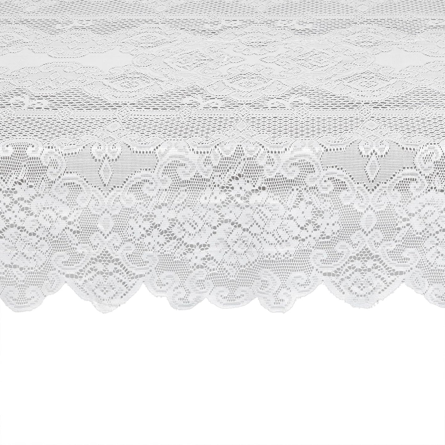 Juvale Lace Tablecloth - 60 x 97-Inch White Rectangular Table Cloth - Vintage Floral Scalloped Edge Elegant Dainty Tea Party Tablecloth & Wedding Reception Decor