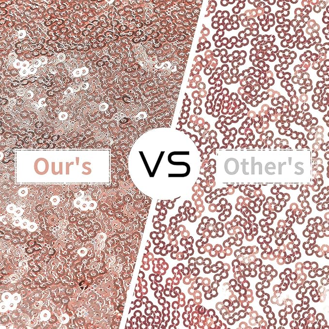 10 Packs 12 x 72 inches Rose Gold Sequin Table Runner, Glitter Runner for Birthday Party Supplies Decorations Wedding Bachelorette Holiday Celebration Bridal Shower Baby Shower