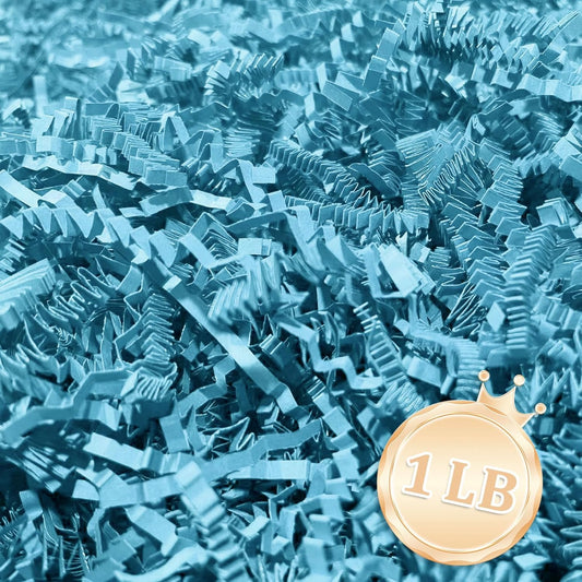 1 LB Deep Blue Crinkle Cut Paper Shred Filler Great for Gift Wrapping, Deep Blue Basket Fillers, Birthday, Gift Wrapping, Anniversary, Halloween Thanksgiving Christmas Party Decor Filling Supplies