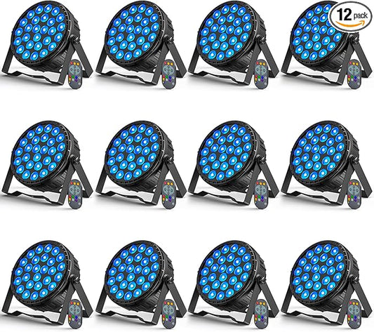 LED Par Light RGBW 160W Led Stage Lights Remote & DMX Controlled Sound Activated Auto Play 8/4 Channel Uplights for Events Wedding Halloween Birthday Party Dance Stage Lighting (12 Packs)