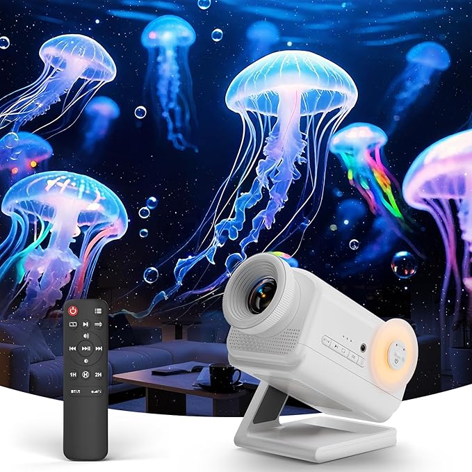 Rossetta 3D Projector, Mini HD 3D Galaxy Projector with Bluetooth Speaker & Remote, 1/2H Timer, 60 Themes, Night Light for Kids Bedroom, Room Decor, Birthday & Christmas Gifts for Adults, Girls, Boys
