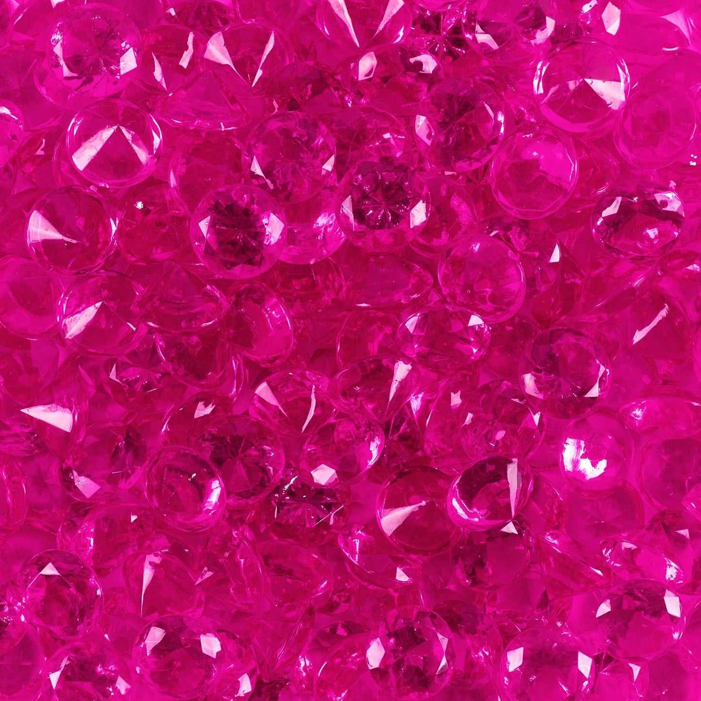 Super Z Outlet Fuchsia Acrylic Round Diamond Crystals Treasure Gems for Table Scatters, Vase Fillers, Event, Wedding, Birthday Decoration Favor, Arts & Crafts (1 Pound, 240 Pieces)