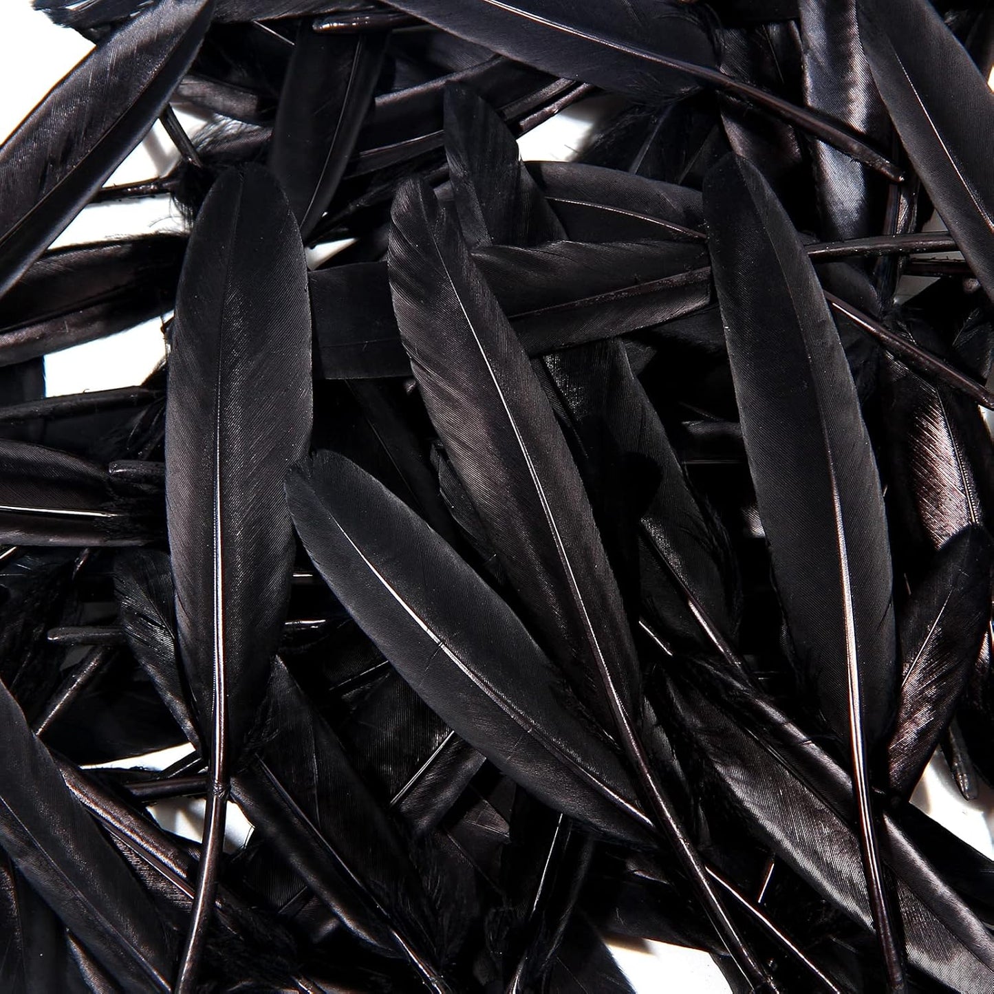 FeelfunFeather 120pcs Black Goose Cochettes Feather Natural Bulk 4-6 inch 10-15cm for Wedding Party Christmas Halloween Decorations DIY Crafts