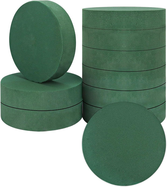 IHDYPPEW 10 PCS Floral Foam Blocks, 7 Inch Large Dry Round Green Floral Foam for Flower Arrangements, Perfect for Crafting, Floral Arranging, Weddings and Floral Creation