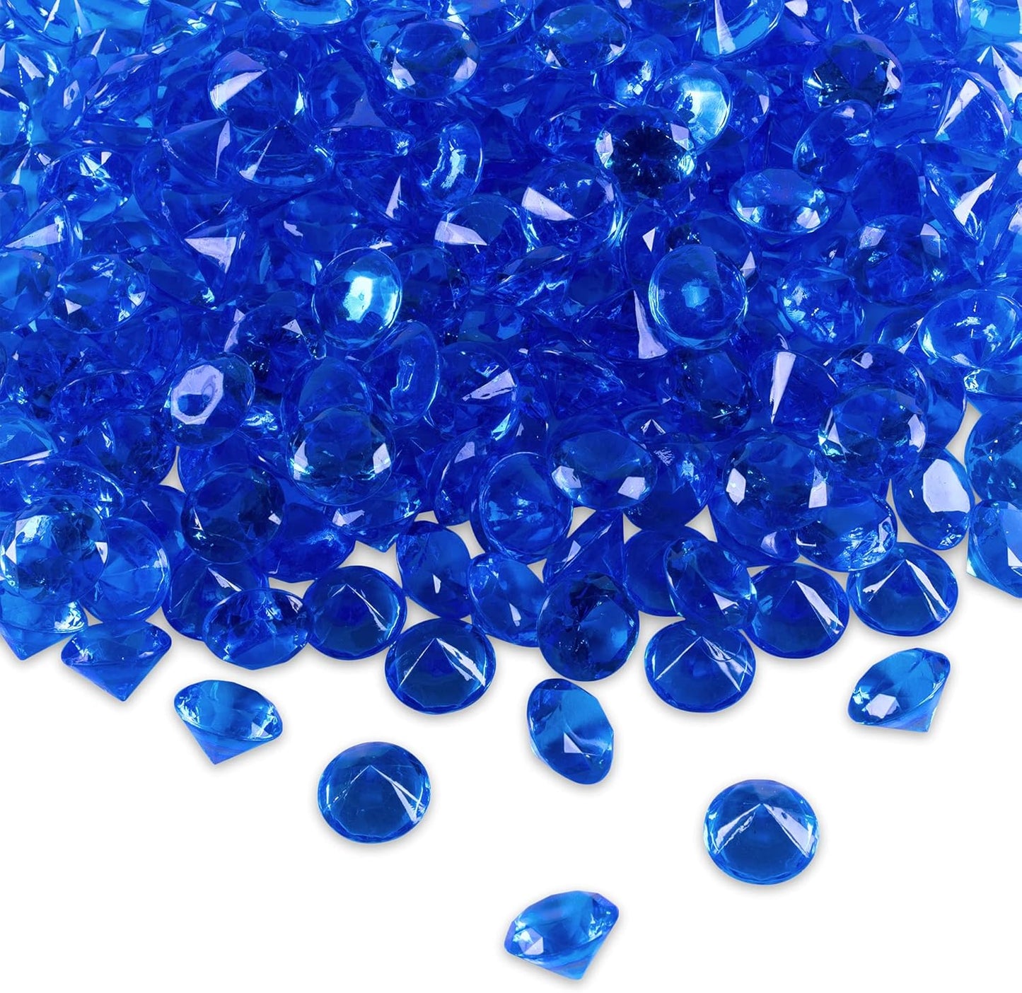 Super Z Outlet Acrylic Color Faux Round Diamond Crystals Treasure Gems for Table Scatters, Vase Fillers, Event, Wedding, Arts & Crafts (1 Pound, 240 Pieces) (Royal Blue)