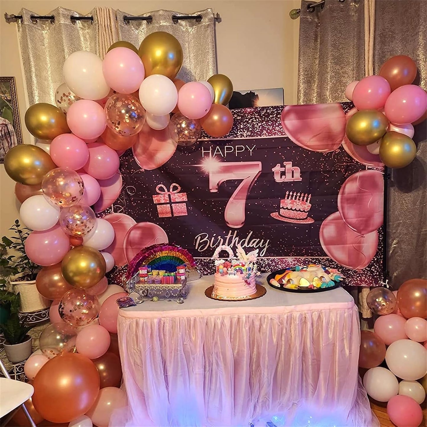 Pink Gold Balloons Set, 12 Inch Matte Pink Pastel Baby Pink Metallic Gold Confetti Latex Balloons for Girls Women, Pink Gold Party Balloons for Birthday Baby Bridal Shower Wedding Party Decorations