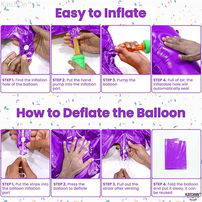 KatchOn, Giant Purple Number 3 Balloon - 40 Inch | 3rd Mylar Foil Balloon For Happy Birthday Decorations | 3rd Number Balloons For Mermaid Purple Party Happy Anniversary Decorations