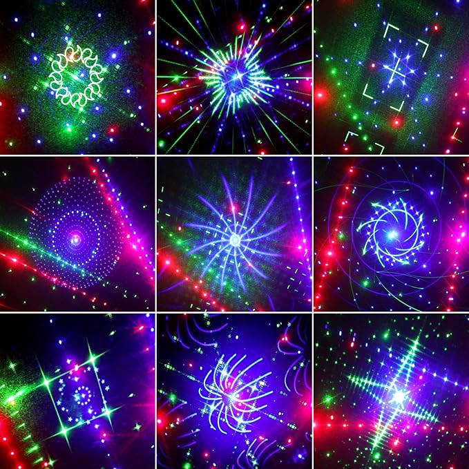 9 Eyes DJ Disco Light, RGB Party Stage Lights by Remote and DMX512 Control, Sound Activated LED Pattern Strobe Lights for Parties Live Light Show Xmas Bar Club Disco Dancing (21 Eyes Lights)