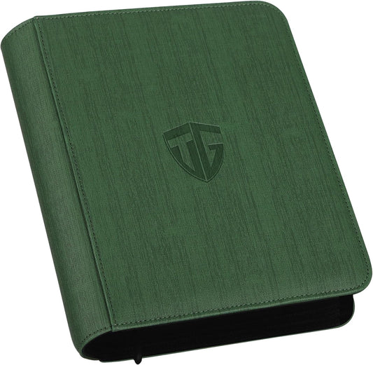 Toploader Binder,Holds 112 Toploaders, 4 Pocket Top Loader Binders for 3" x 4" Rigid Card Holders for Trading Cards or Sports Cards Binder (Dark Green)