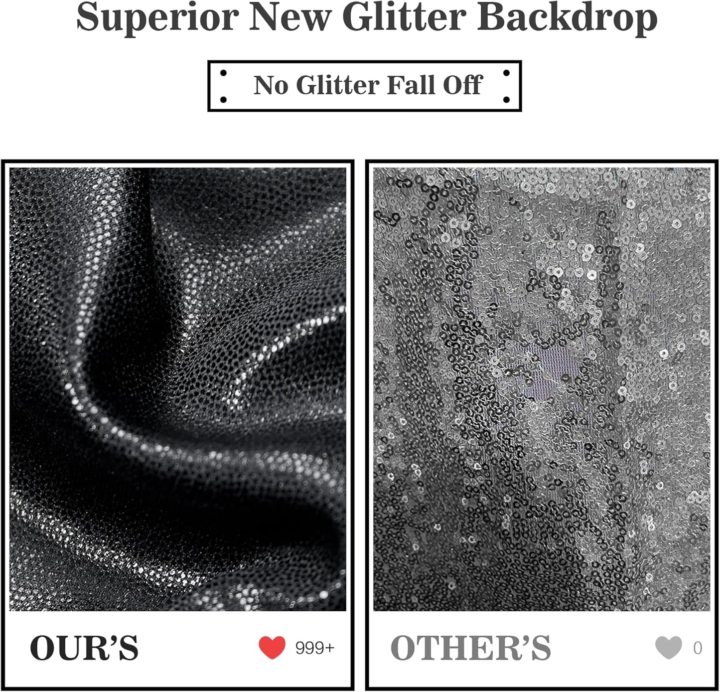 Outpain Thick 30 ft x 10 ft Black Sequin Backdrop Curtain for Parties, Wrinkle Free Glitter Photo Backdrop Drapes 6 Panels 5x10ft Black Back Drop Cloth for Wedding Christmas Photography Background