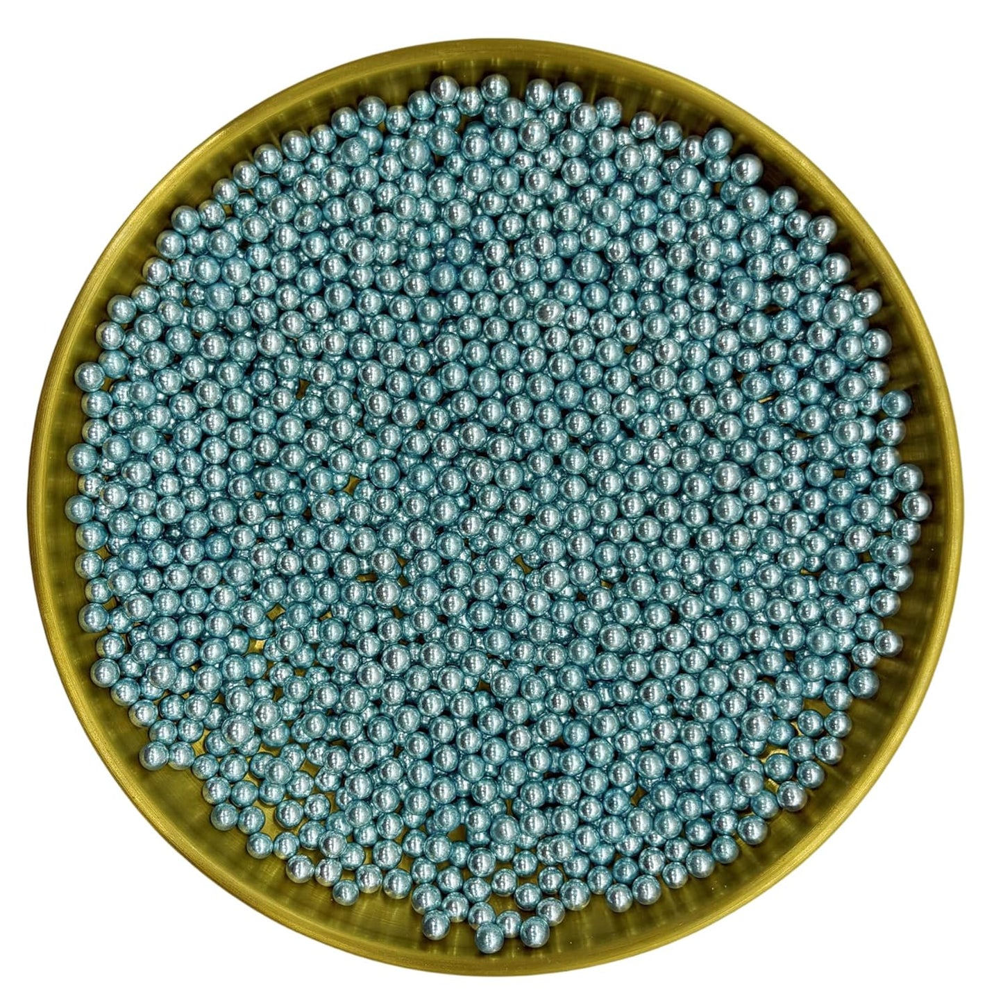 Edible Silver BluePearl Sugar Sprinkles Candy 4mm Mini Pearls Cake Decorations Cupcake Toppers Cookie Decorating Perfect for Wedding Party Valentine Halloween Christmas Supplies 3OZ