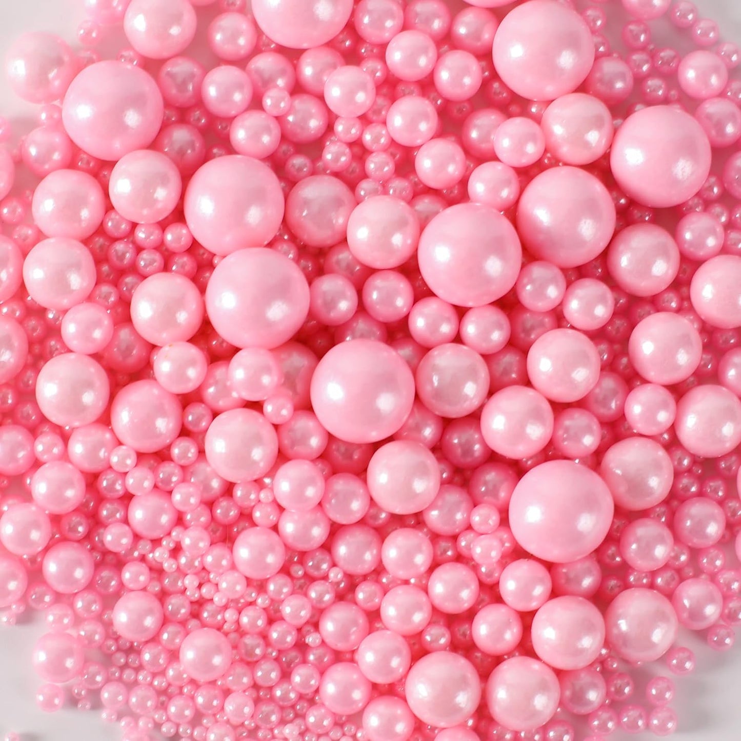 Kasvan Pink Pearl Sugar Sprinkles - Edible Candy Pearls 130g/4.58 Oz, Mix Size, Baking Cake Decorations, Ice Cream Toppings and Cookie Decorating, Wedding Party Chirstmas Supplies