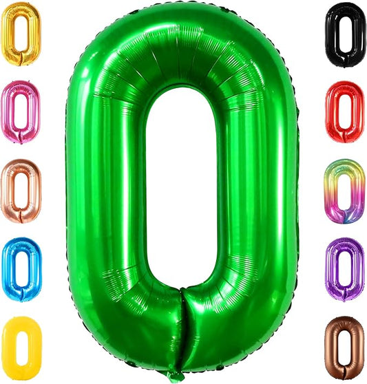 Giant, Dark Green 0 Number Balloons - 40 Inch | 0 Digit Balloon, Number 0 Balloons | Dark Green 0 balloon for Jungle Theme Party Decoration | Dark Green Number 0 balloon, Safari Birthday Decorations