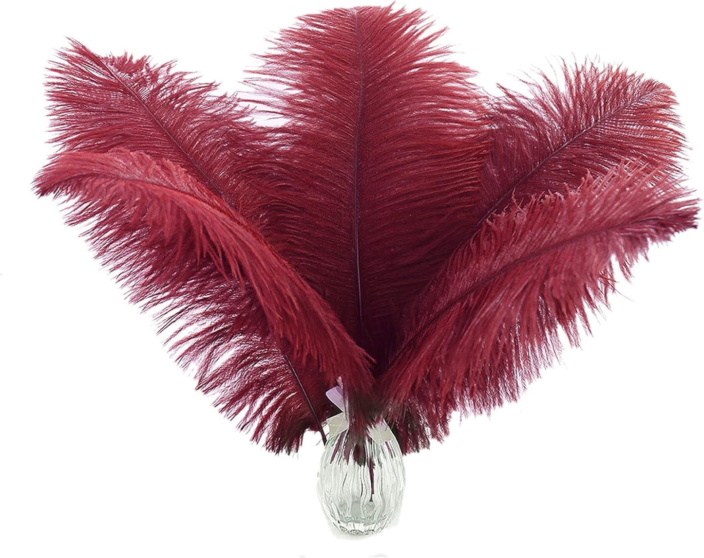 Ballinger Burgundy Large Ostrich Feathers - 12Pcs 14-16inch Large Wine Red Feathers for Vase, Wedding Party Centerpieces and Halloween Home Decor