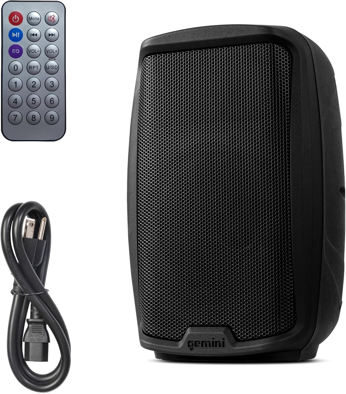 Gemini 8” 500W Bluetooth PA Speaker with TWS Link, USB/SD/FM, XLR/RCA/AUX Inputs, Mic & Guitar Channels, Compact Powered DJ Speaker for Gigs, Events & Easy Transport (AS-2108BT)