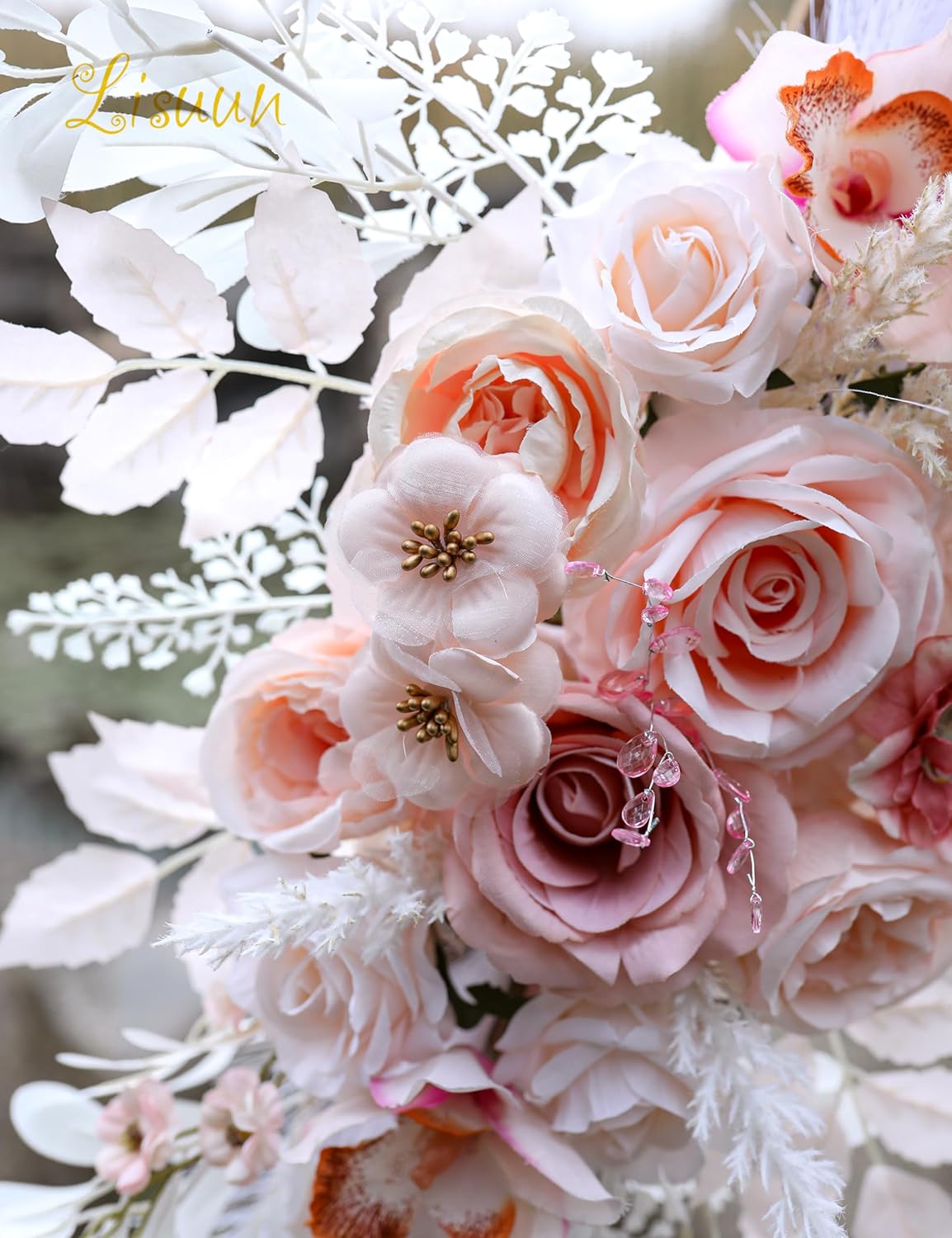 Wedding Arch Flowers, Artificial Flowers for Decoration, Large Flower Swag for Boho Styles Wedding Ceremony Floral Decor - Pack of 2