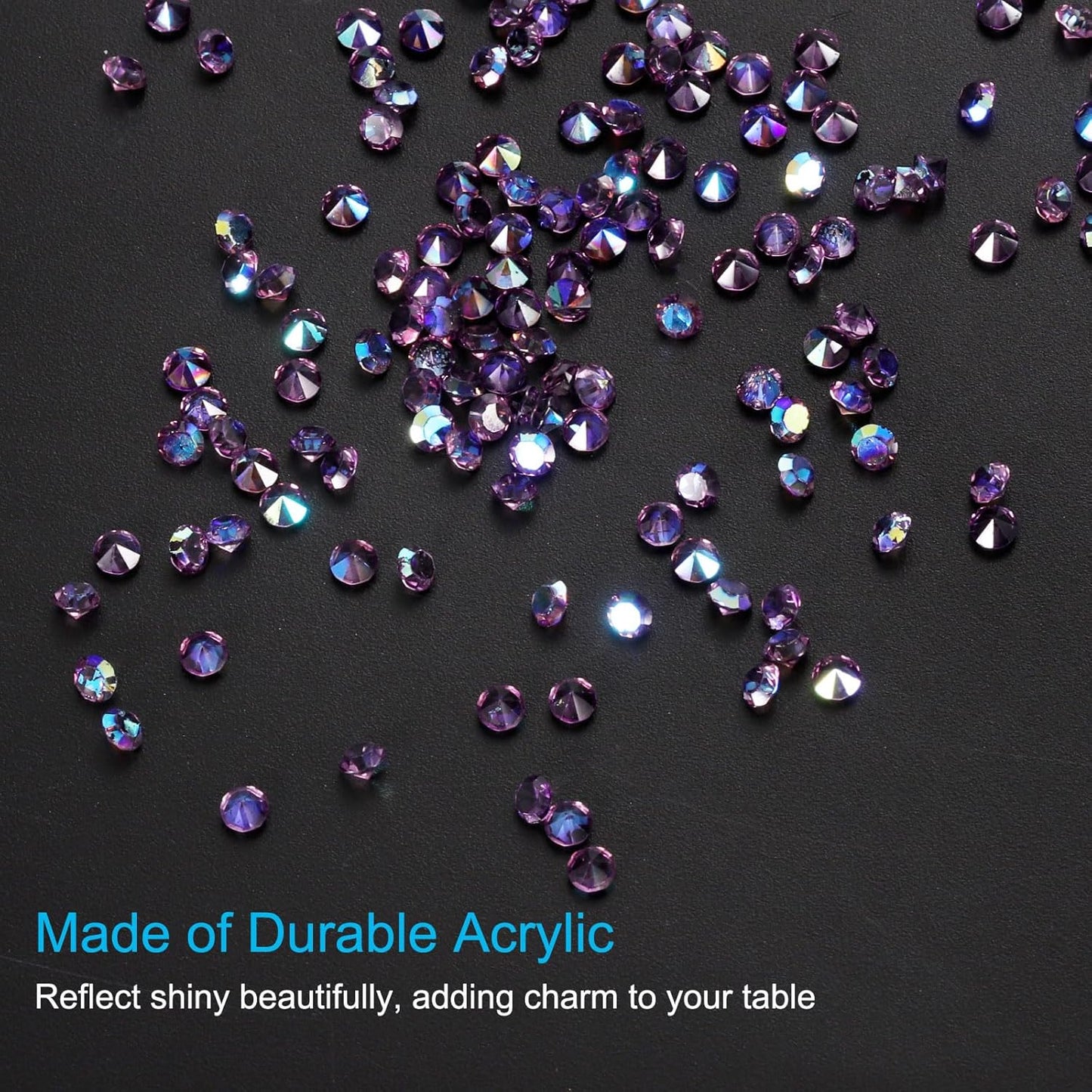 PATIKIL 14000Pcs Wedding Table Scatter Confetti Crystals 3mm Acrylic Diamonds Vase Fillers Gems for Table Centerpiece Decorations Bridal Shower Party, Dark Purple AB
