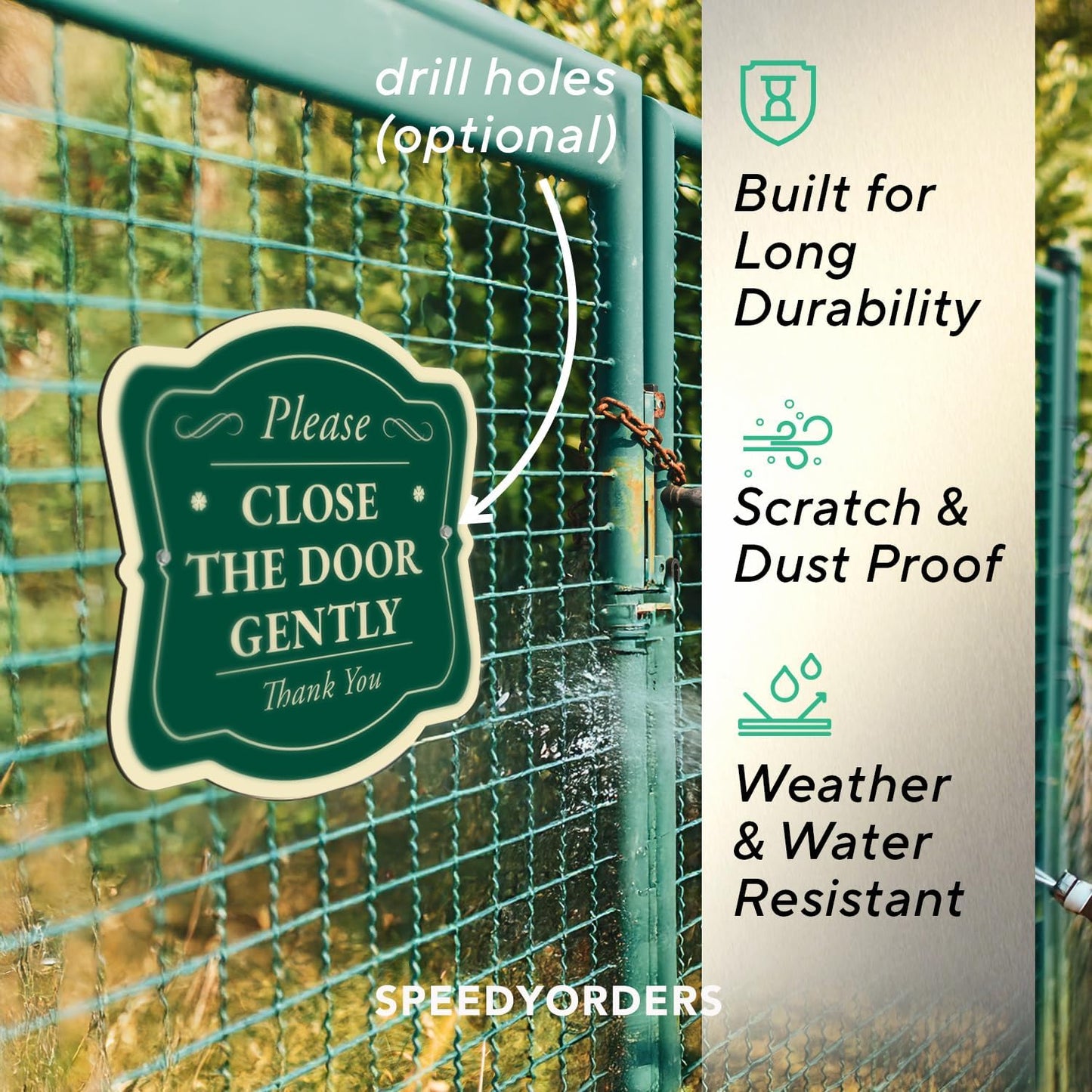 Custom Decorative Outdoor Metal Sign - Personalized Aluminum Driveway Sign, Waterproof, Made In USA - Design 3 Forest Green 18x18 In