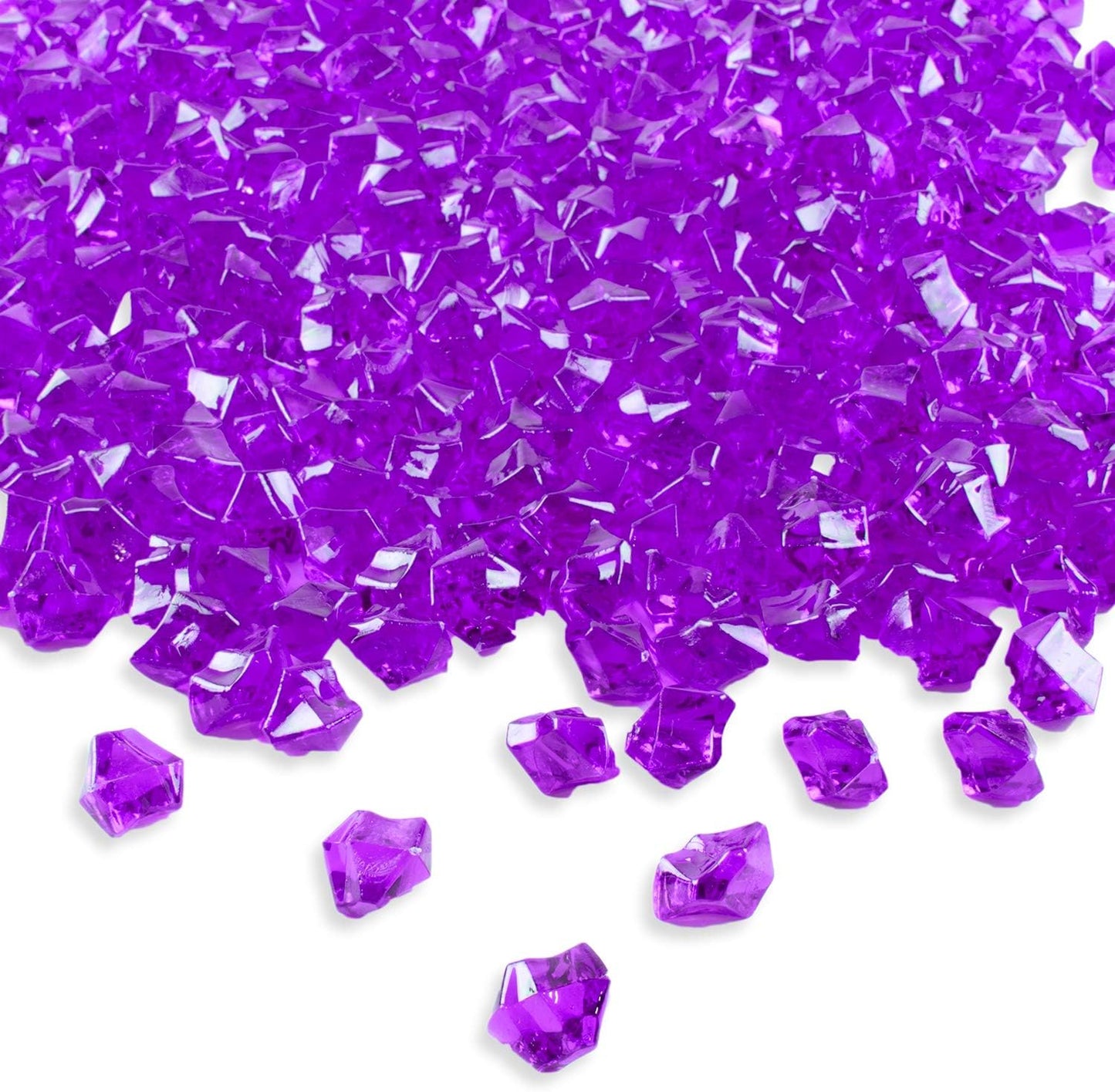 Super Z Outlet Acrylic Color Ice Rock Crystals Treasure Gems for Table Scatters, Vase Fillers, Event, Wedding, Arts & Crafts, Birthday Decoration Favor (190 Pieces) (Purple)