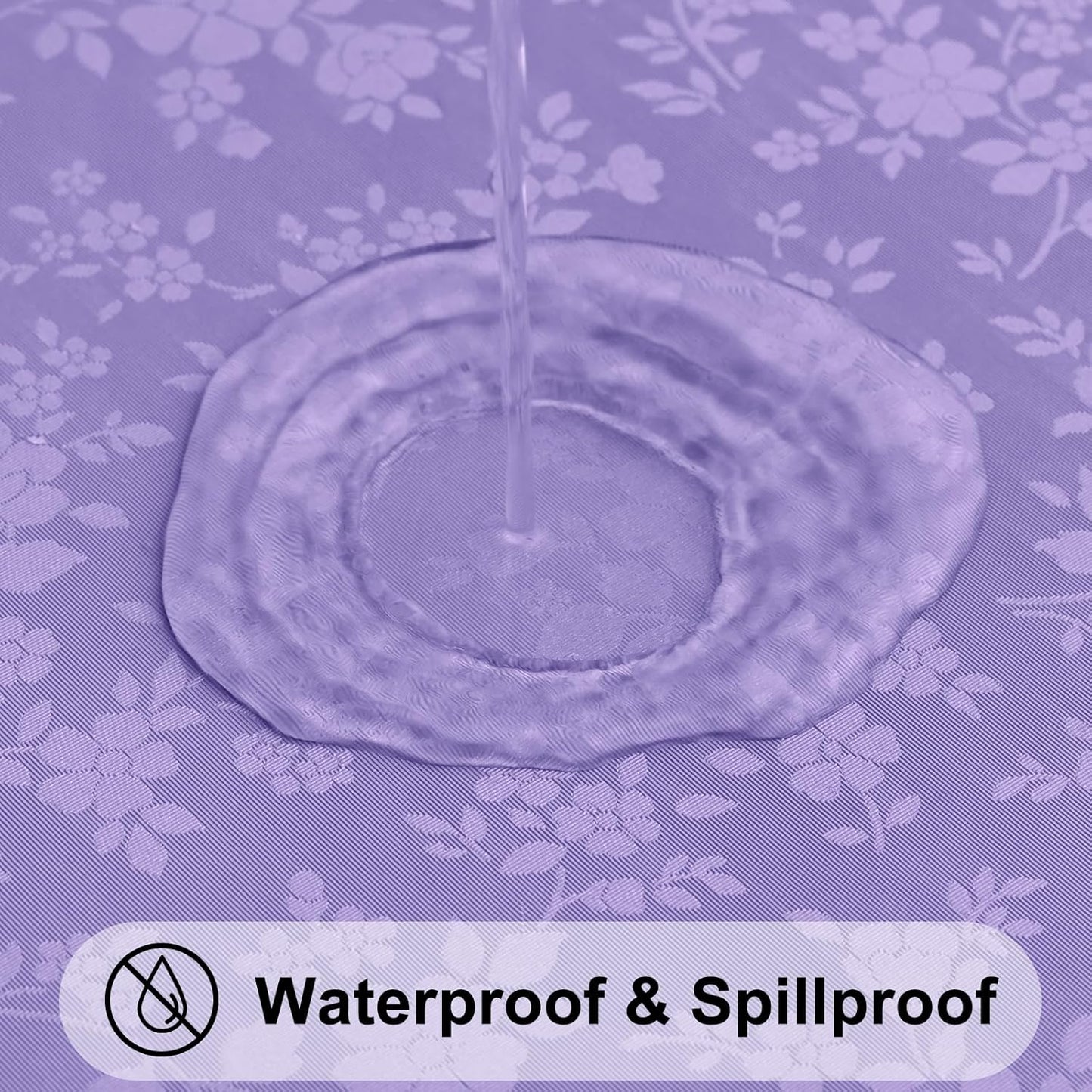 Smiry Rectangle Table Cloth, Waterproof Heavy Duty Vinyl Tablecloths, Wipeable Washable Table Cover for Kitchen and Dining Room (Purple, 60" X 102")