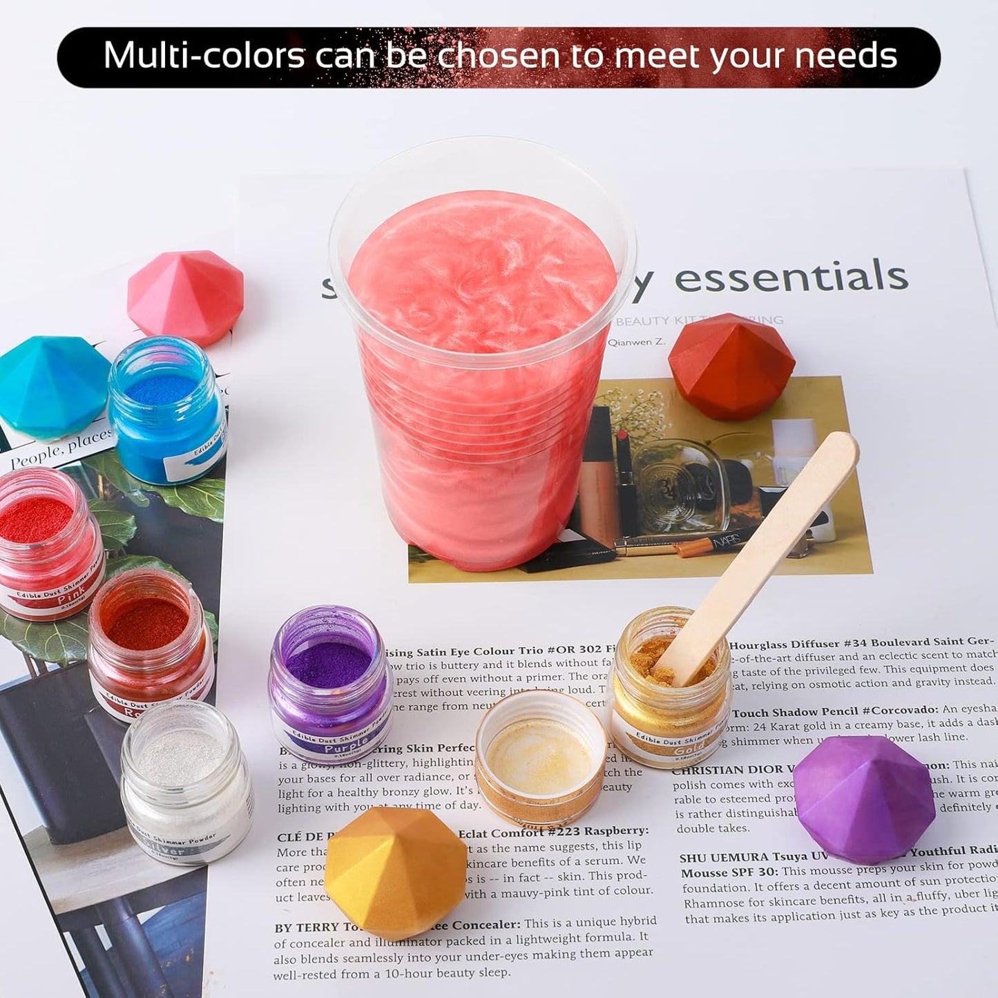 Jelife Rose Gold Edible Luster Dust - 5 Grams Food Grade Cake Dust Shimmer Powdered, Edible Metallic Powder Food Coloring for Cake Decorating, Chocolates, Fondant, Drinks, Painting & More, Vegan