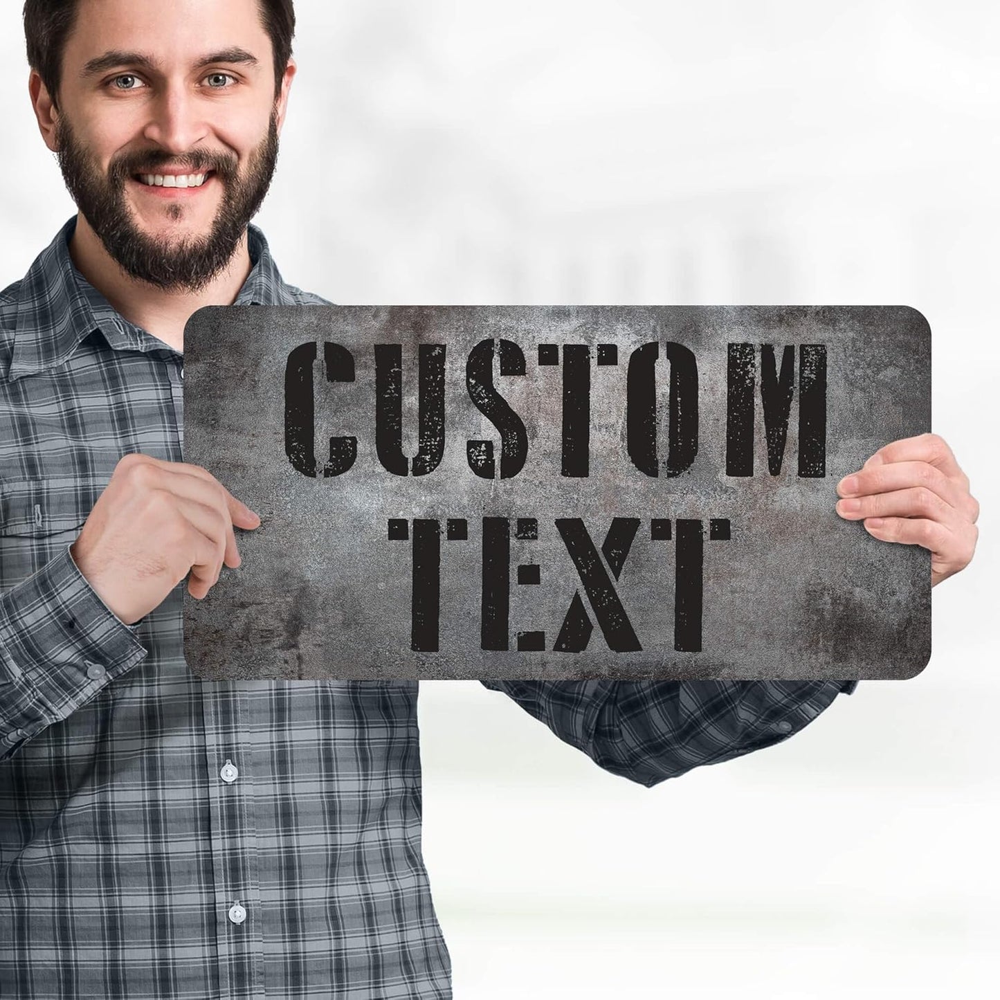 Custom Sign, Custom Street Sign, 11 Font Colors, 13 Font Styles, 4 Hole Options, 22 Sizes, 9x18 Inches, Rust Free DiBound, Fade Resistant, Made in USA by My Sign Center (Grunge Metal)