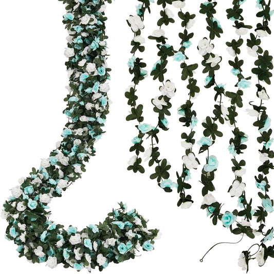 12 Pcs 99 Ft Flower Garland Rose Vines, Rose Garland for Decoration, Flower Vine for Room Table Birthday Wedding Party Garden Wall Decor