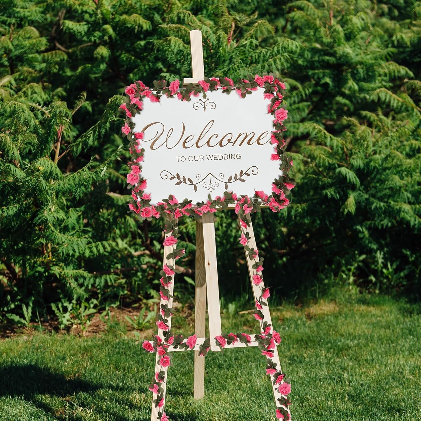 12 Pcs 99 Ft Flower Garland Rose Vines, Rose Garland for Decoration, Flower Vine for Room Table Birthday Wedding Party Garden Wall Decor