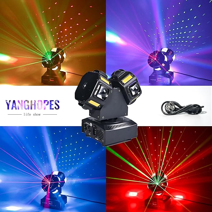 8LED Moving Head DJ Light Stage Led Lighting Pinspot Lights Uplighting Rotating Beam Lights for Events Sound Activated Light for DJ KTV Disco Party Wedding Concert Festival