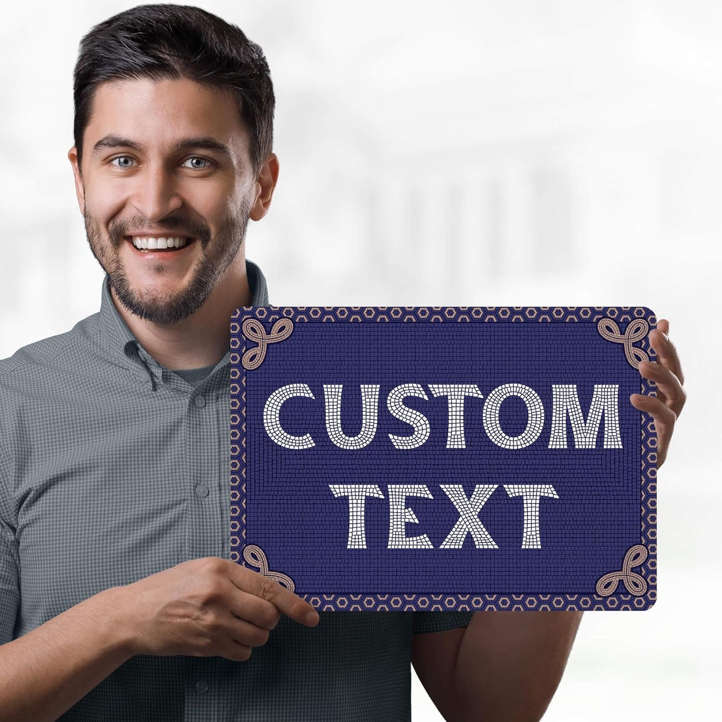 Custom Sign, Custom Street Sign, 11 Font Colors, 13 Font Styles, 4 Hole Options, 22 Sizes, 10x14 Inches, Rust Free DiBound, Fade Resistant, Made in USA by My Sign Center (Fauxsaic 1)