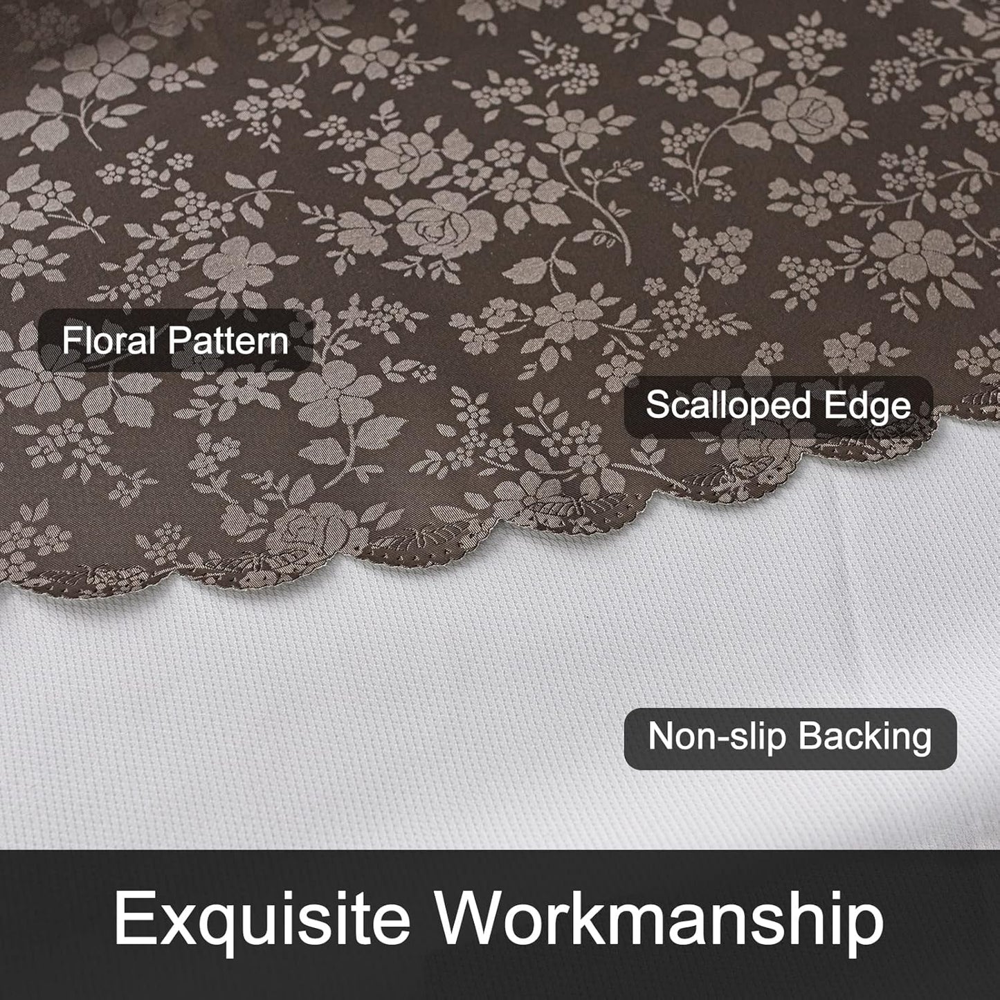 smiry Waterproof Vinyl Tablecloth, Rectangle Heavy Duty Table Cloth, Wipeable Table Cover for Kitchen and Dining Room (Coffee 1, 60X102 Inch)