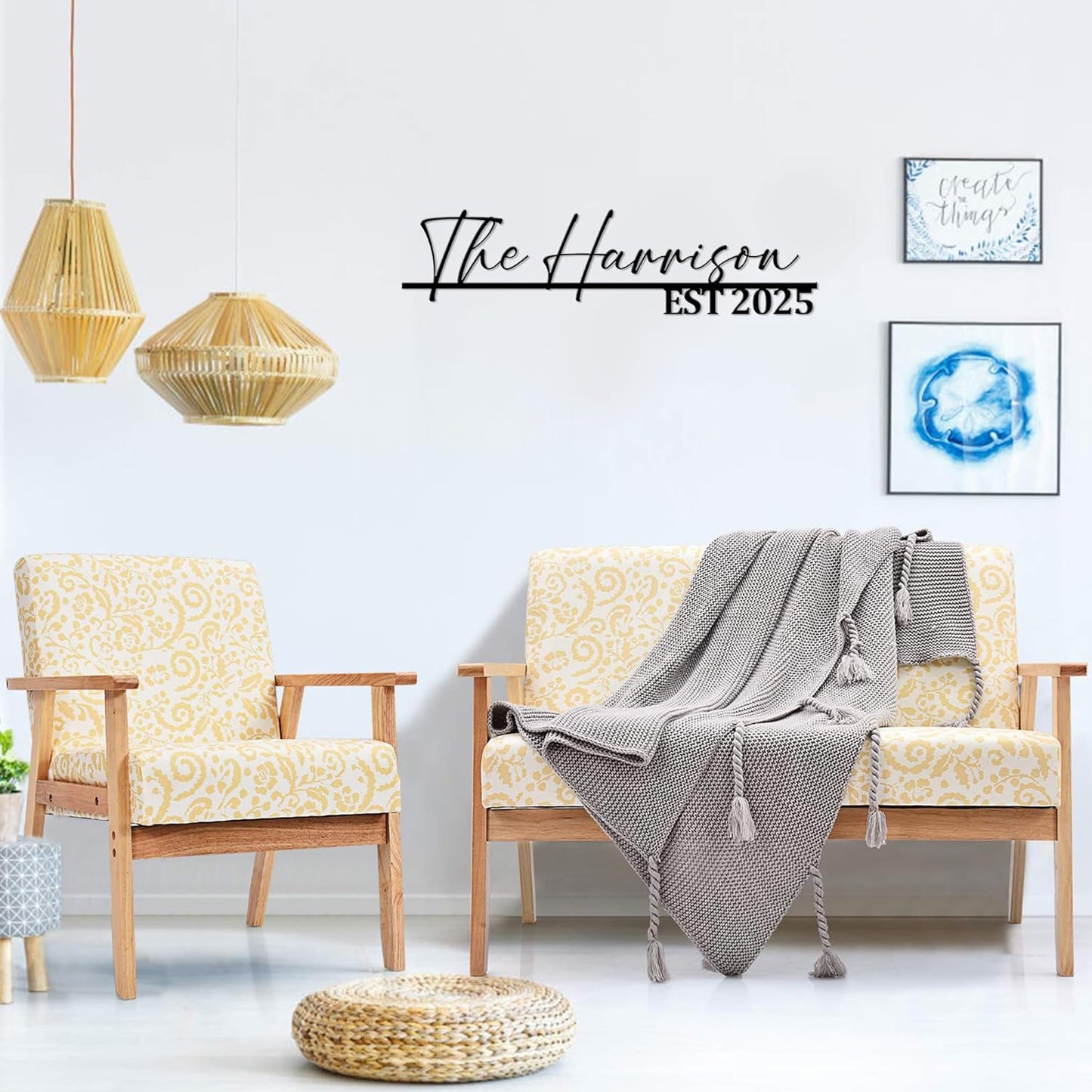 Personalized Family Name Sign, Custom Signs Outdoor Wall Art, Family Last Name Signs, Monogram Metal Sign For Home Outside Decor, Customized Valentines Christmas Wedding Housewarming Gifts