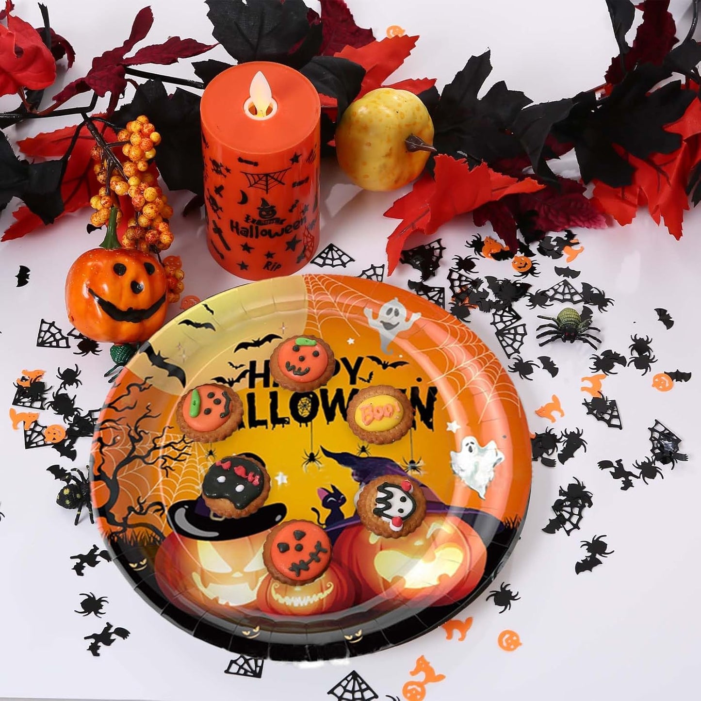 Halloween Bat and Spider Glitter Confetti, Pumpkin Decor Table Scatters 60g