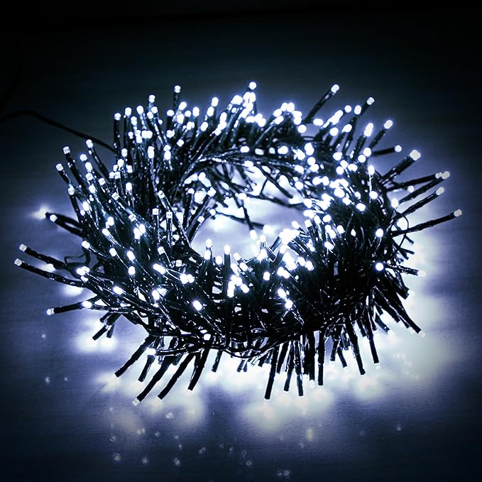 EcoNour 41Ft 1000 LED Cluster Twinkle Lights for Christmas Tree, 8 Modes String Lights for Decoration with Timer and Memory Function, Elegant Cool White Fairy Lights for Magical Home & Indoor