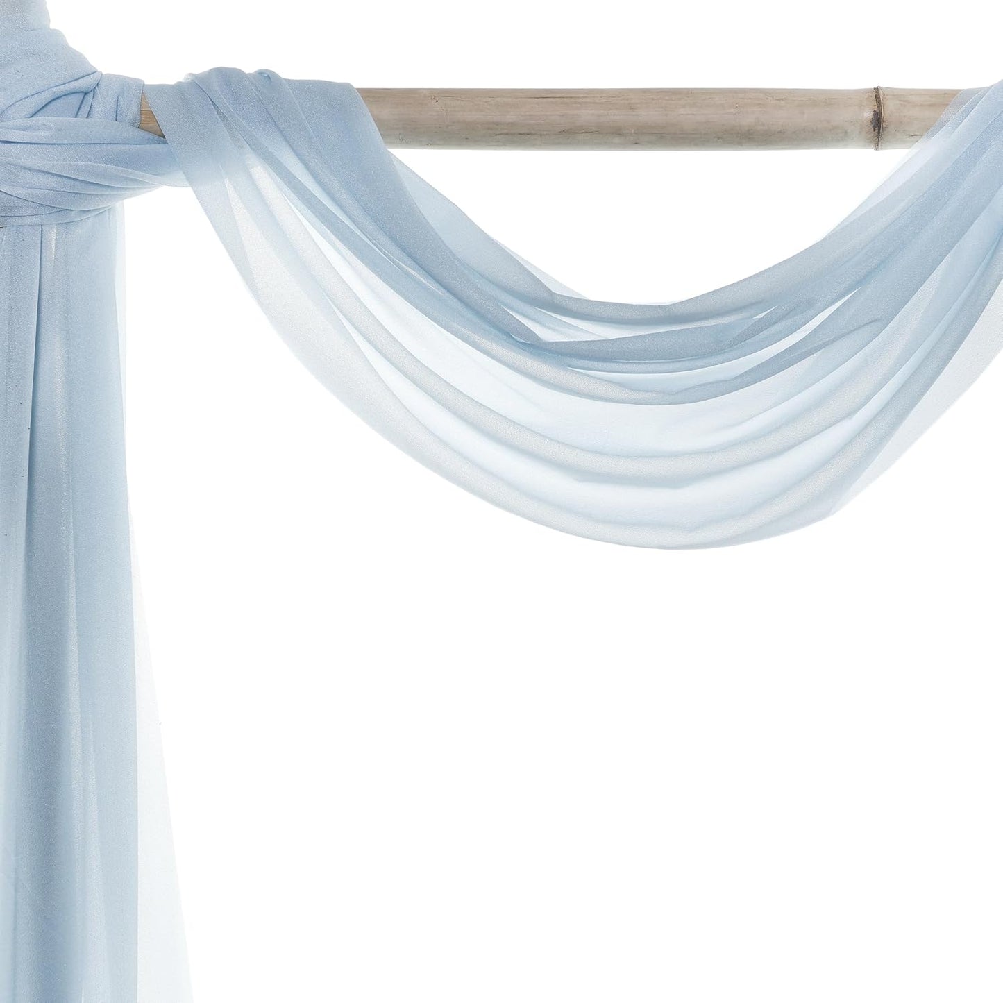 VDS Pack of 1 Panel (30 Inch X 50 Feet) Wedding Arch Draping Fabric Sheer Chiffon Fabric Drapery for Wedding Ceremony Reception Swag Backdrop Canopy Chuppah ARBO Altars Decoration (Baby Blue)