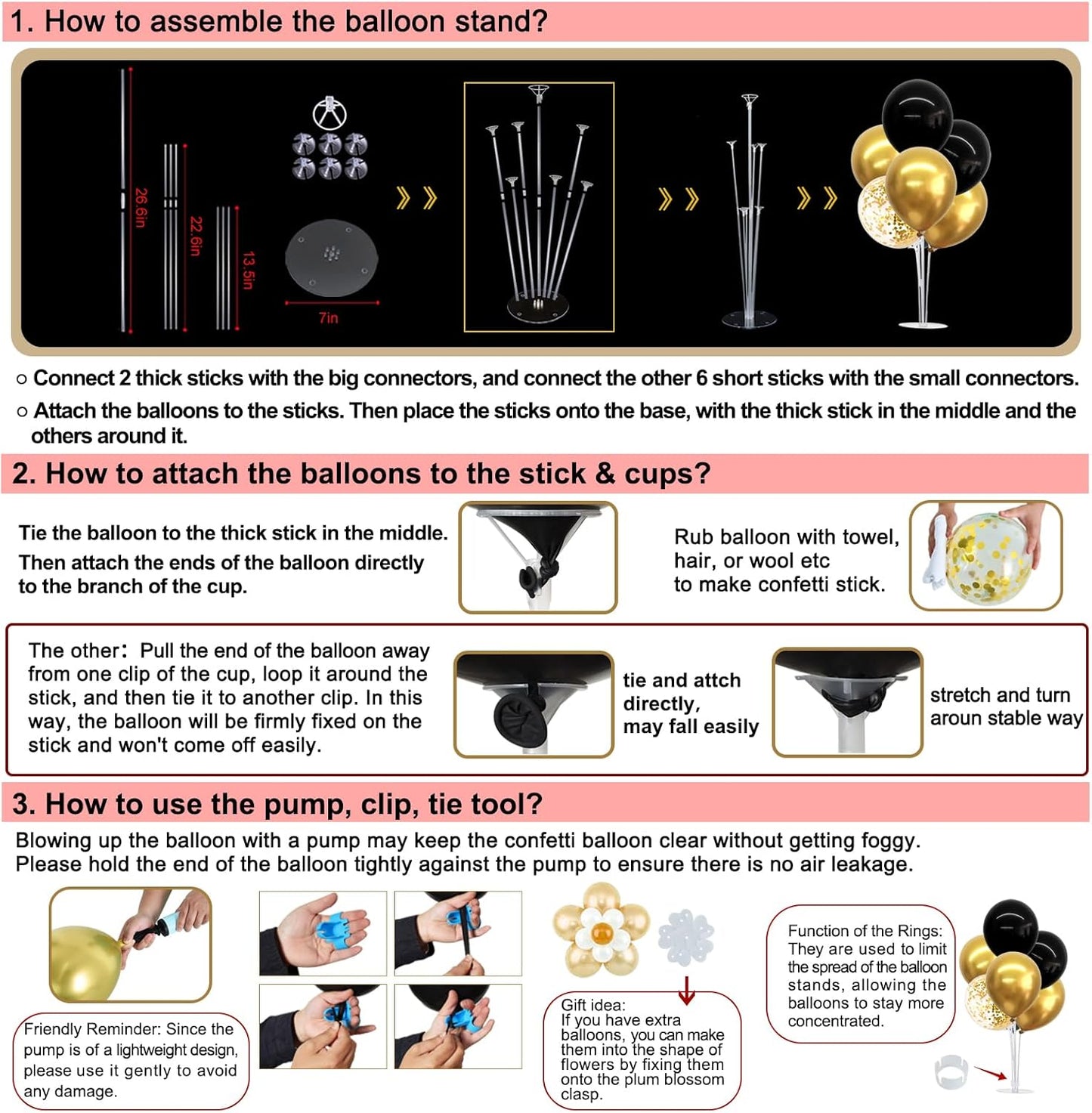 TONIFUL 4 Set Black Blue Silver Confetti Balloon Centerpieces for Table,Balloon Stand Kit for Graduation Decorations 2025 Blue Party Decorations,Retirement,Anniversary,Birthday Decoration for men