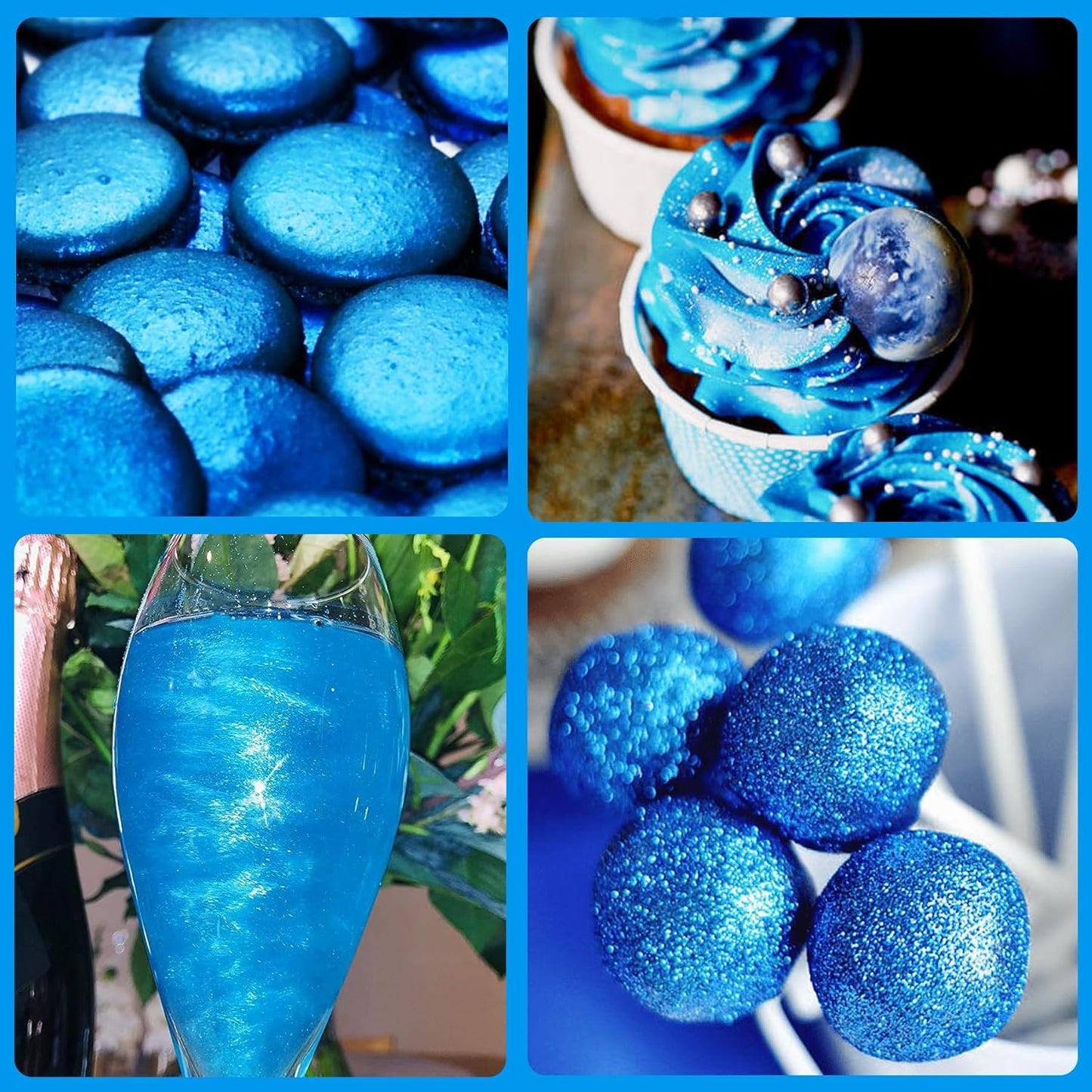 Edible Glitter - 30g / 1oz Luster Dust Edible Glimmer Powder for Sparkling Drinks, Foods, Wine, Cake - Food Grade Shimmer Dust Powder for Baking, Beverage, Cookies Decoration