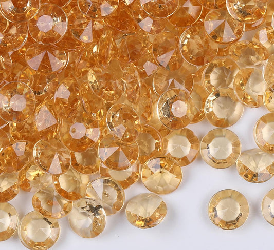 1000pcs/ Pack Wedding Table Acrylic Diamond Scatter Crystals Confetti Acrylic Gems Vase Fillers Rhinestones for Wedding, Bridal Shower, Vase Beads Decorations (10mm, Champagne)