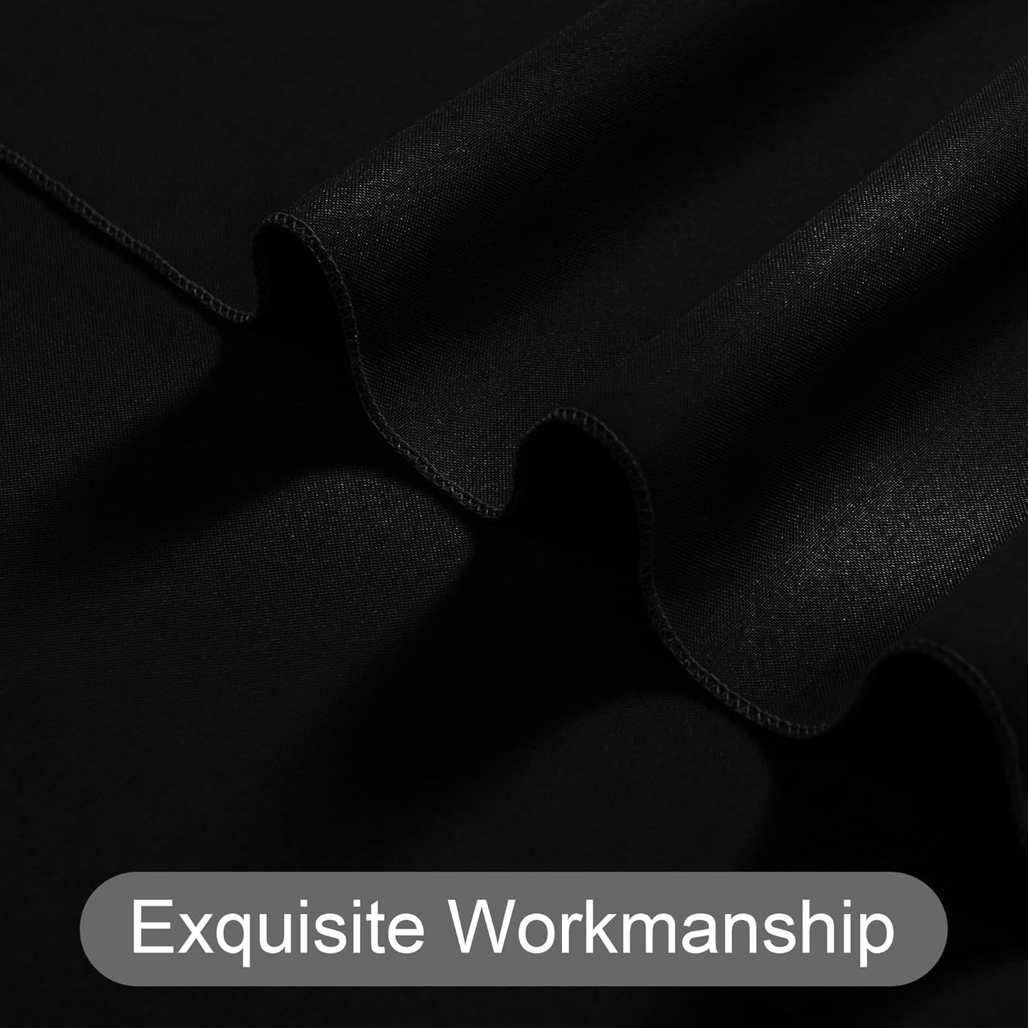 DWCN 10x10 FT Black Backdrop Curtains for Parties, Photography Backdrop Drapes with Rod Pockets for Wedding Decorations Stage Birthday Family Gatherings, 2 Panels 5ft x 10ft