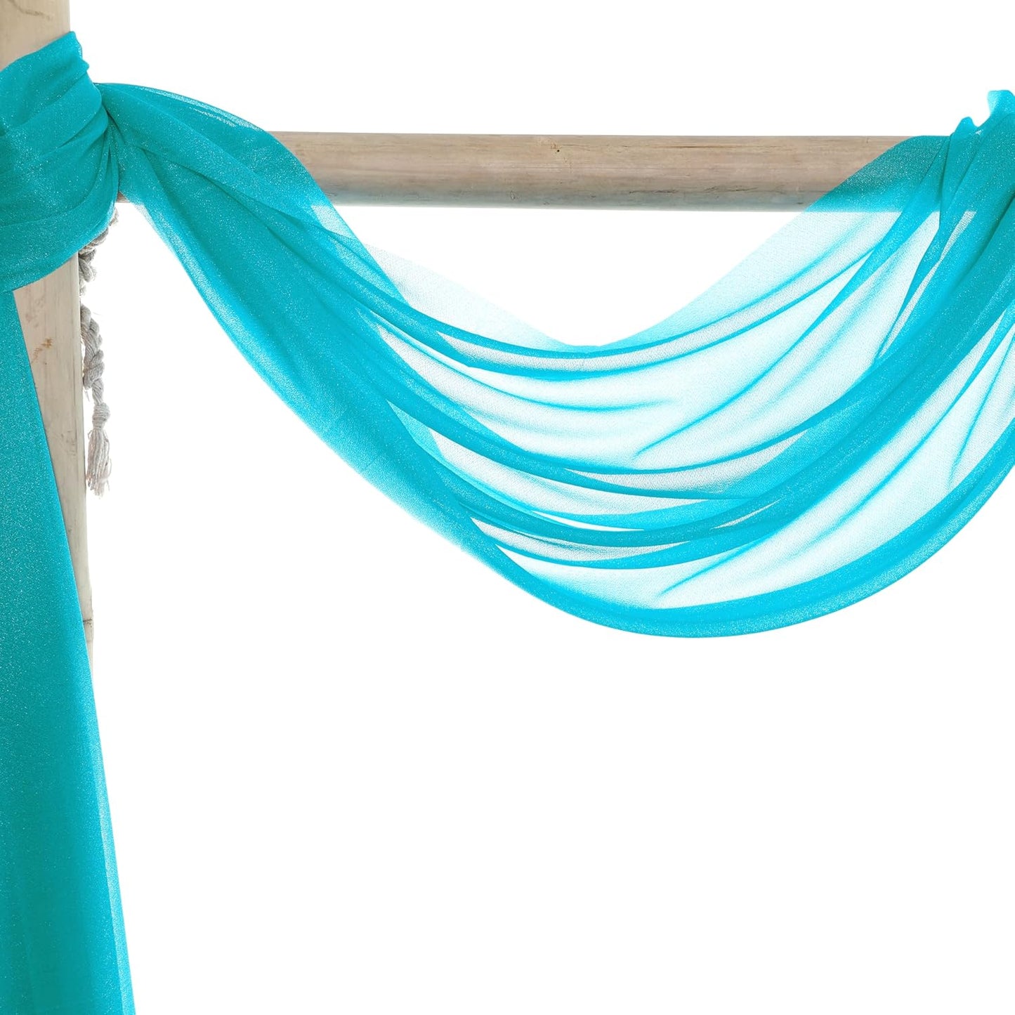 VDS Pack of 2 Panel (30 Inch X 50 Feet) Wedding Arch Draping Fabric Sheer Chiffon Fabric Drapery for Wedding Ceremony Reception Swag Backdrop Canopy Chuppah ARBO Altars Decoration (Peacock Blue)