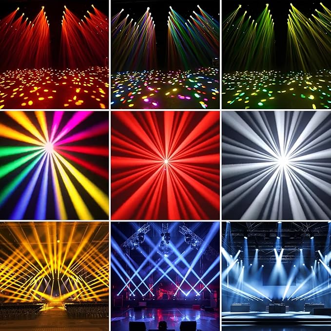 7r 230W Beam Moving Head Light Stage Lighting 14 GOBO 14 Colors RGBW Beam Sharpy Lights, 8 Prism 6 In1 Rainbow Stage Lights for Party Weddings DJ Shows Stage Performances
