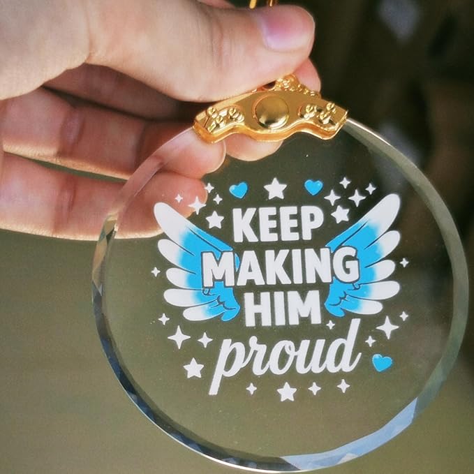 Keep Making Him Proud, Bereavement Keepsake, Sympathy Gifts Loss of Loved One, Anniversary of Passing, Loss of Dad, Grandad or Dad Remembrance Gift, Memorial Gifts for Men Hanging Ornament