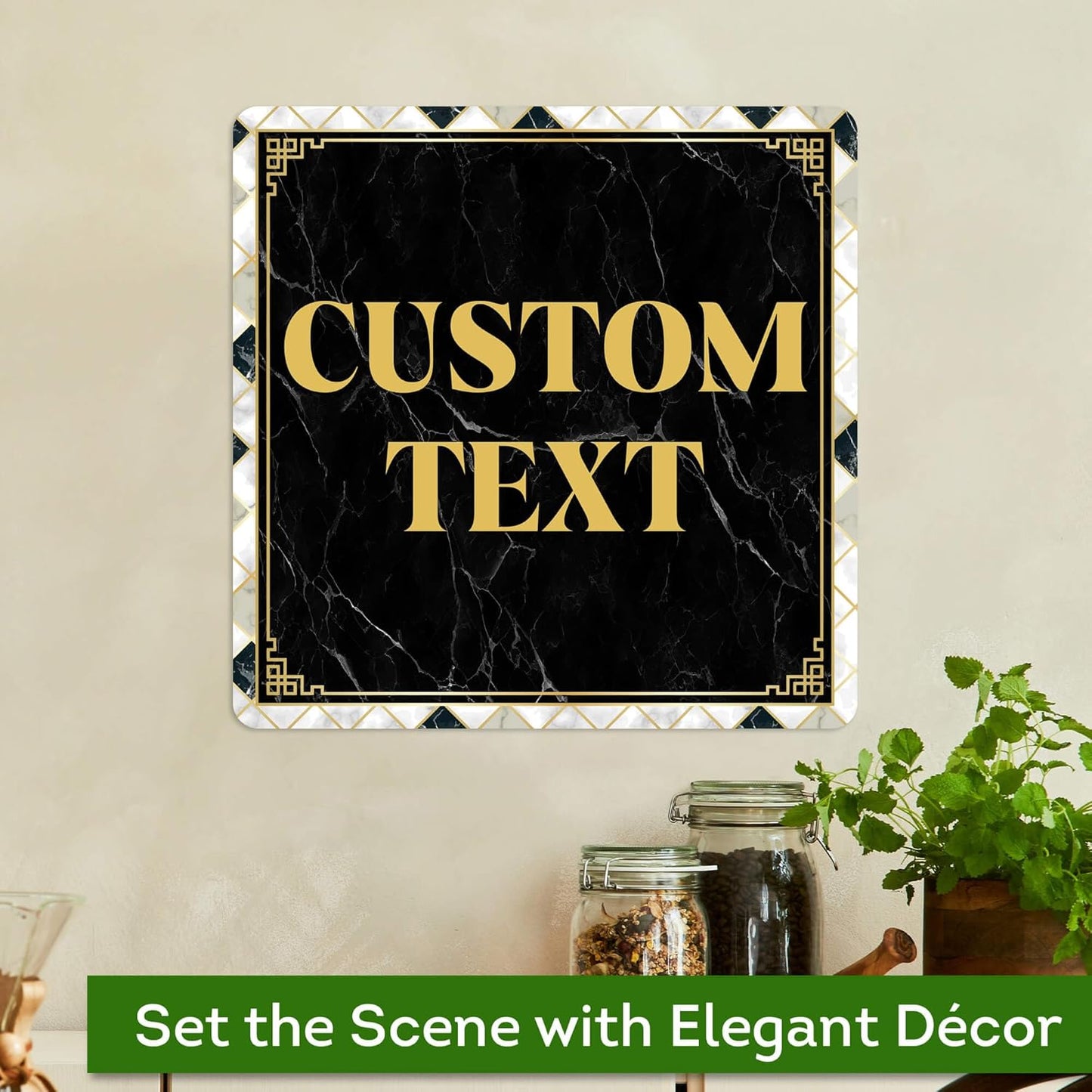 Custom Sign, Custom Street Sign, 11 Font Colors, 13 Font Styles, 4 Hole Options, 22 Sizes, 12x12 Inches, Rust Free DiBound, Fade Resistant, Made in USA by My Sign Center (Marble Tile)